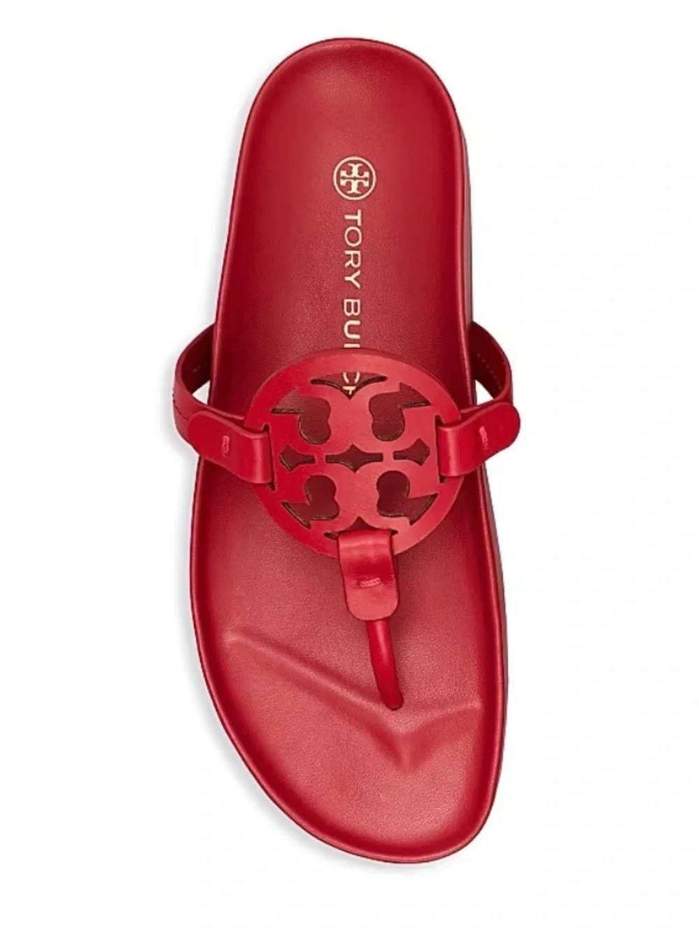 Tory Burch Red Miller Cloud Leather Thong Sandal Excellent Condition!